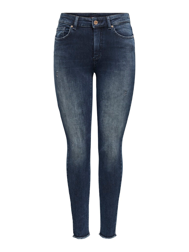 Onlblush Life Mid Sk Ank Raw Rea409 - Blue Denim