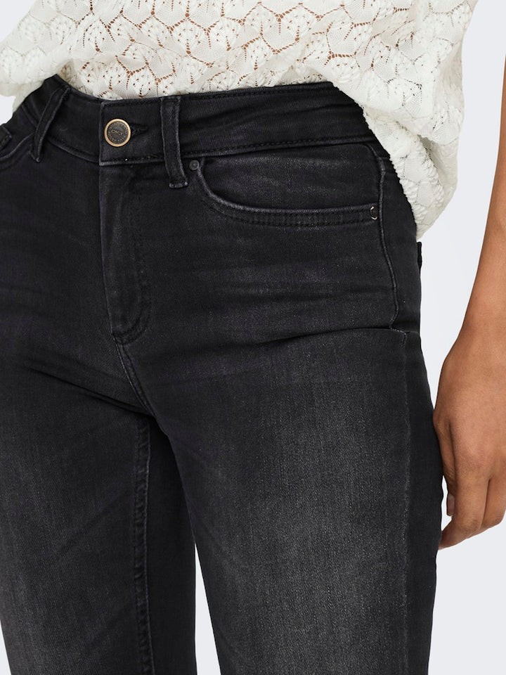 Onlblush Mid Ank Raw Jeans Rea1099 . . 1827. Juli - Black Denim