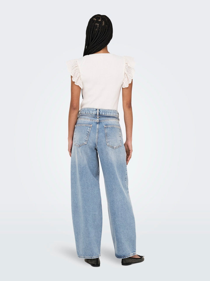 Onlgianna Rhinest Mw Straight - Blue Denim