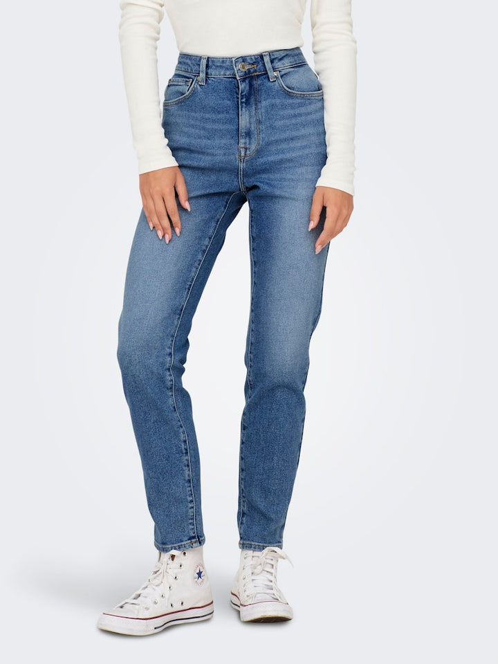 Onlemily Stretch Hw St Ak Dnm - Blue Denim