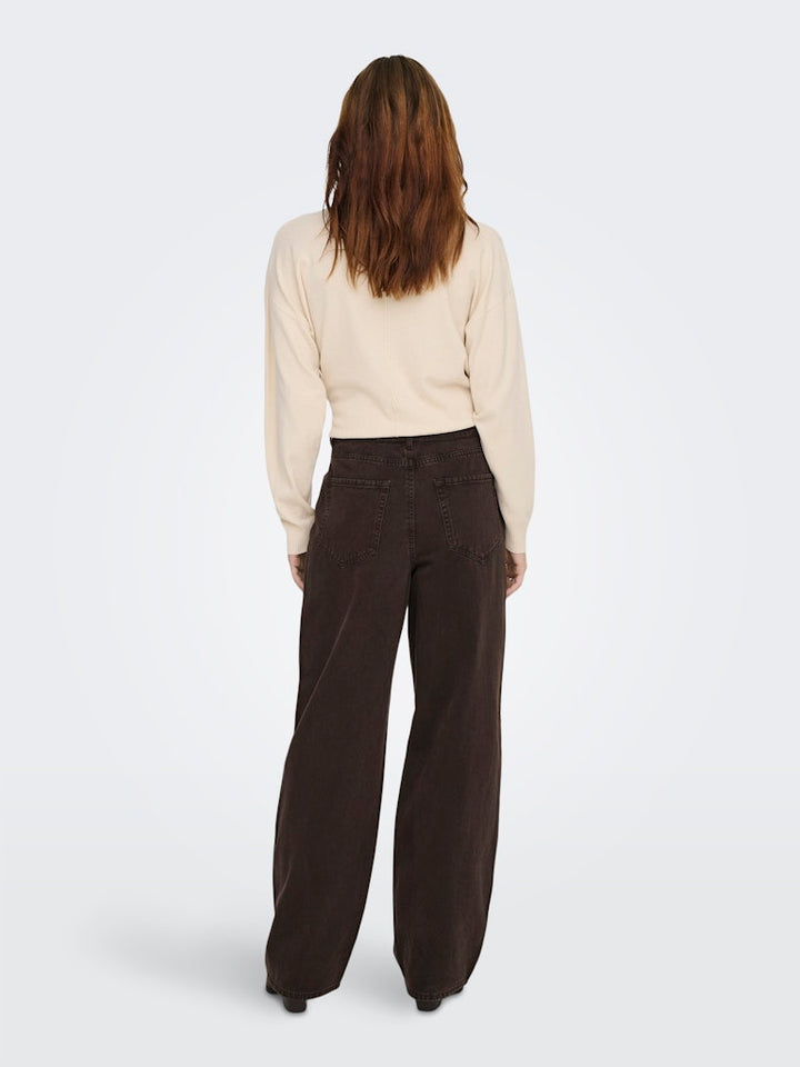 Onlgianna Mw Straight Dnm Brown Denim - Bruin