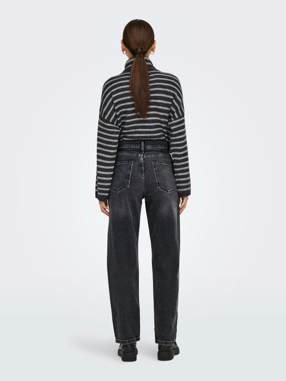 Onlgypsy Hw Straight Stretch Sik559 Dnm - Black Denim