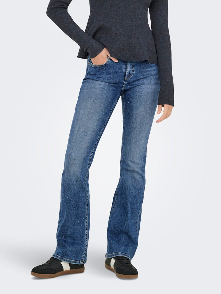 Onlblush Mw Fla Rhineston Dnm Tai885noos - Blue Denim