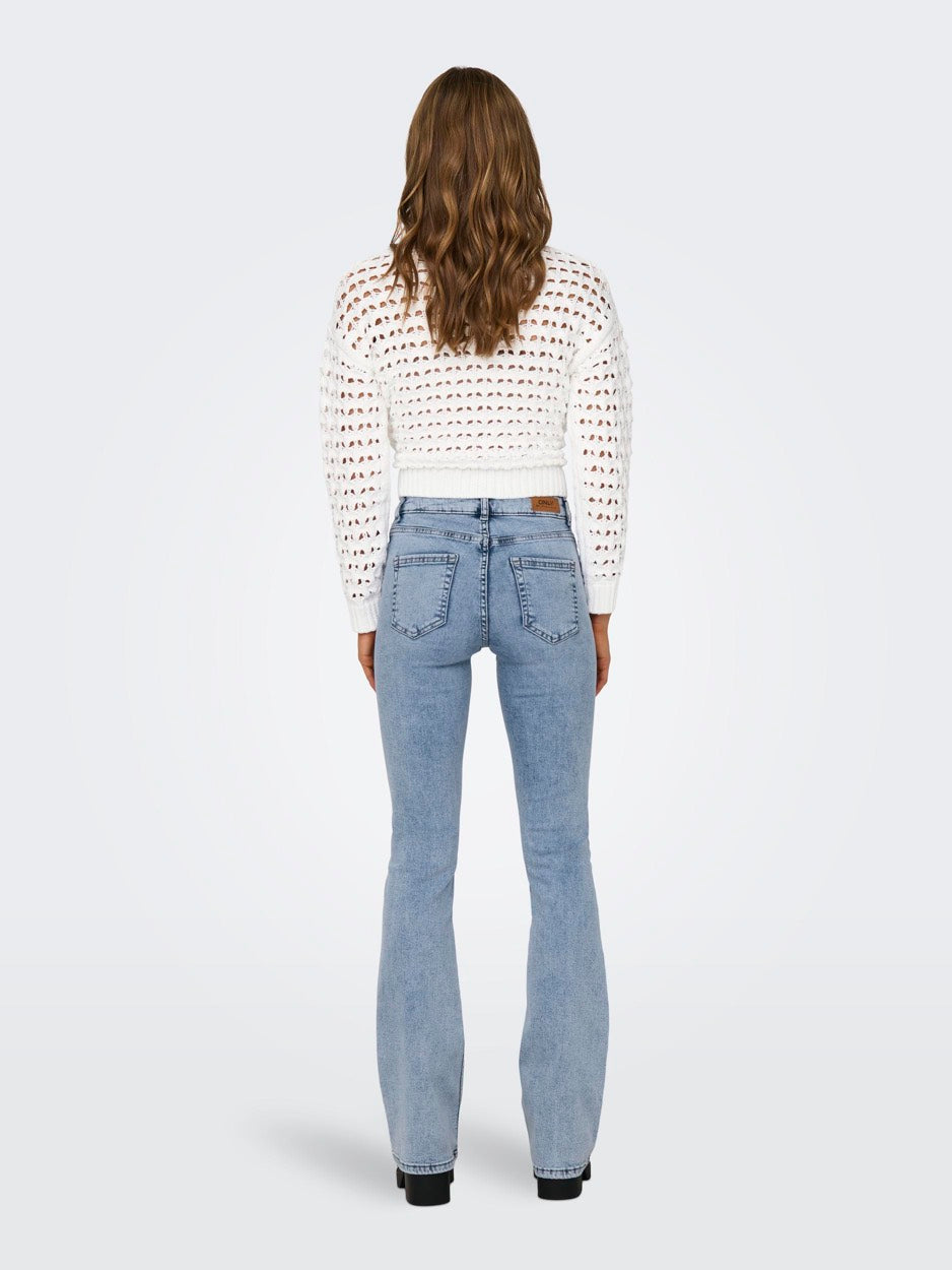 Onlblush Mid Sk Flared Dnm Tai864 N - Blue Denim