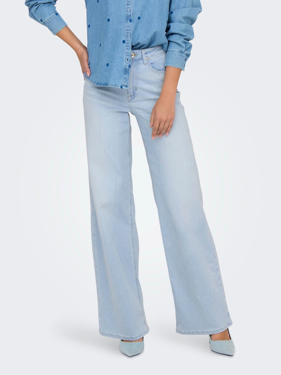 Onlmadison Blush Hw Wide Dnm Cro495 - Blue Denim