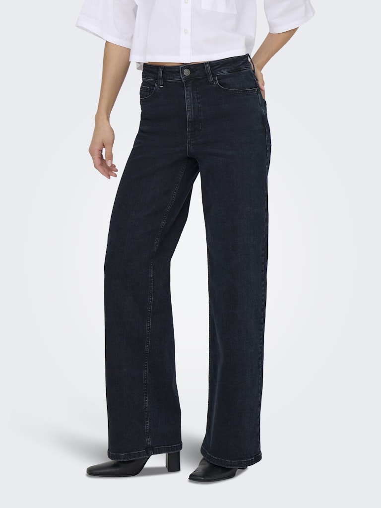 Jdyfelina Fina Hw Wide Dnm Jeans - Blue Denim