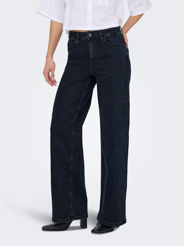 Jdyfelina Fina Hw Wide Dnm Jeans - Blue Denim