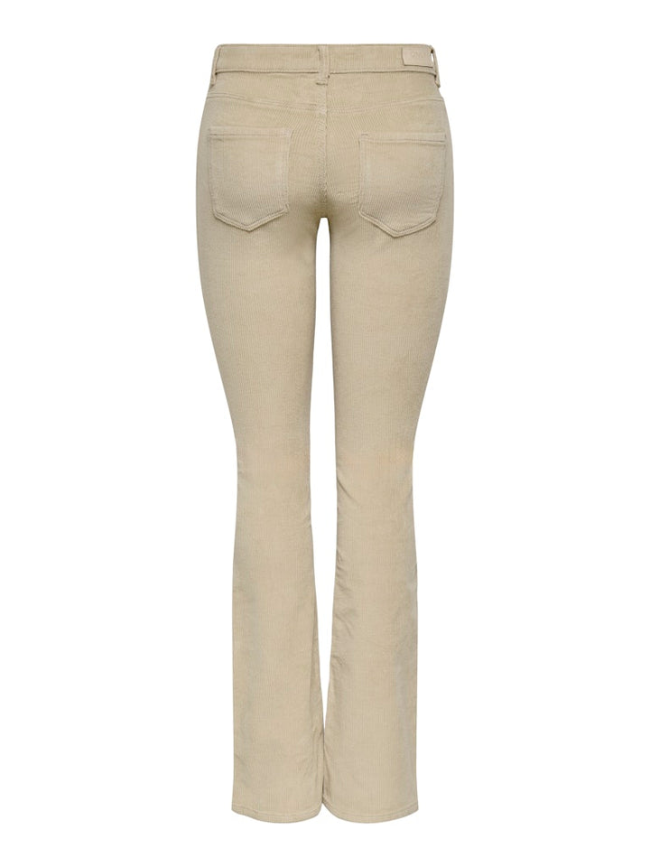 Onlmary-global Mid Cord Flared Pnt Noos - Ecru