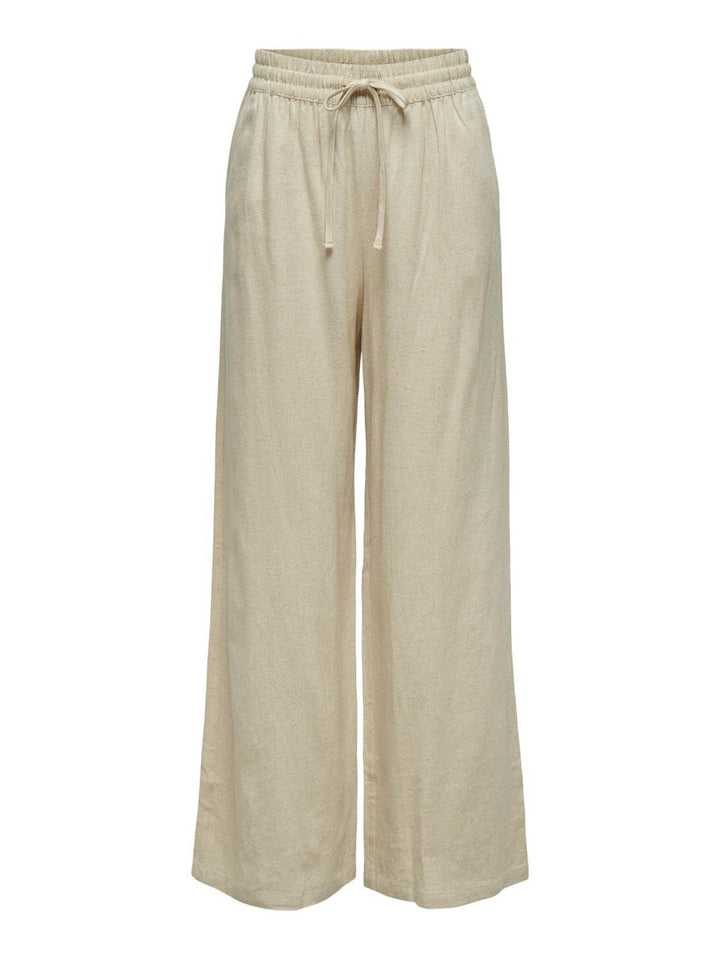 Jdysay Linen Hw Wide Pant Wvn Noos - Zand