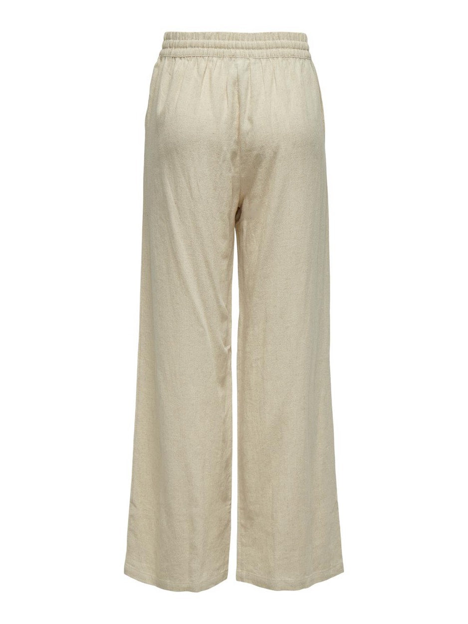 Jdysay Linen Hw Wide Pant Wvn Noos - Zand