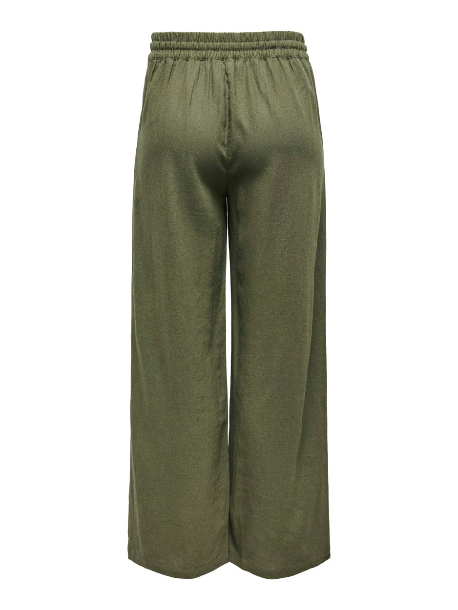 Jdysay Linen Hw Wide Pant Wvn Noos - Army