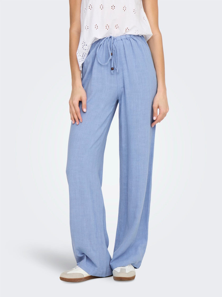 Onlsolvi Mw Linen Bl String Pant Cc - Lichtblauw