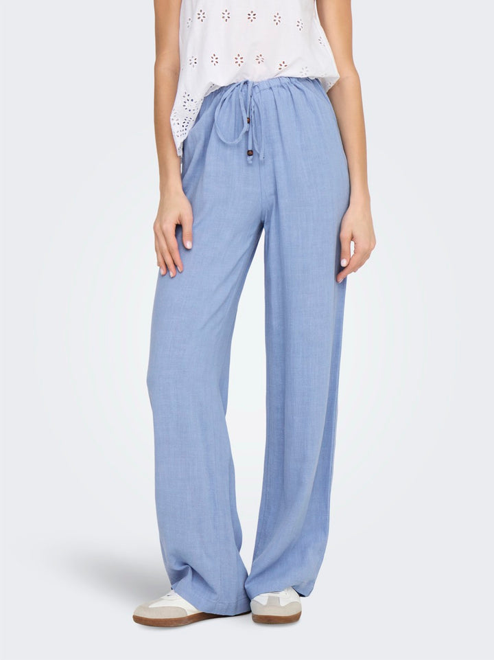 Onlsolvi Mw Linen Bl String Pant Cc - Lichtblauw