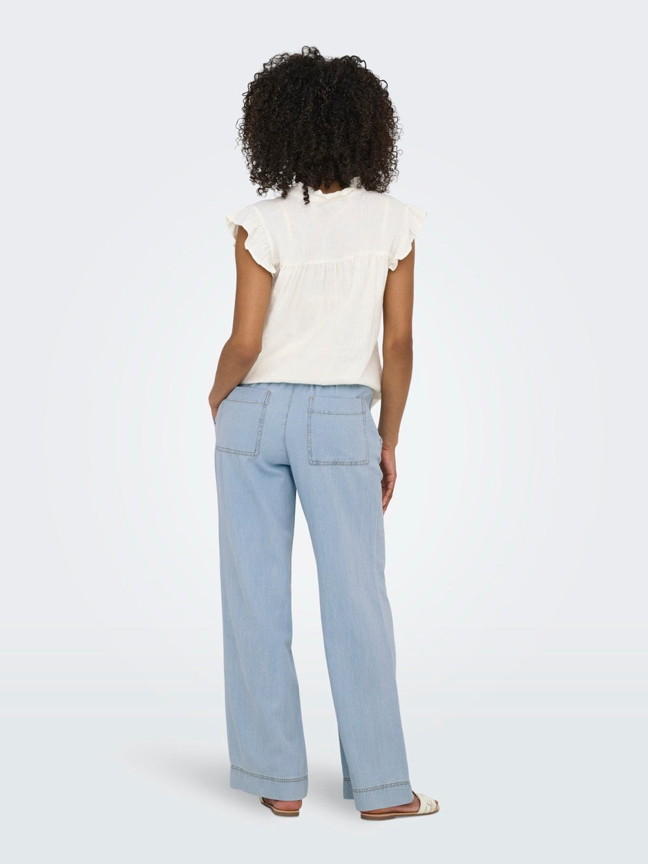 Jdypenny String Loose Jeans Dnm - Blue Denim