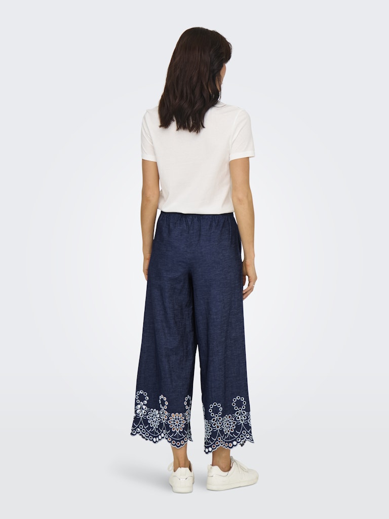 Jdymargot Bille Hw Embr Ank Pant Wvn - Blue Denim