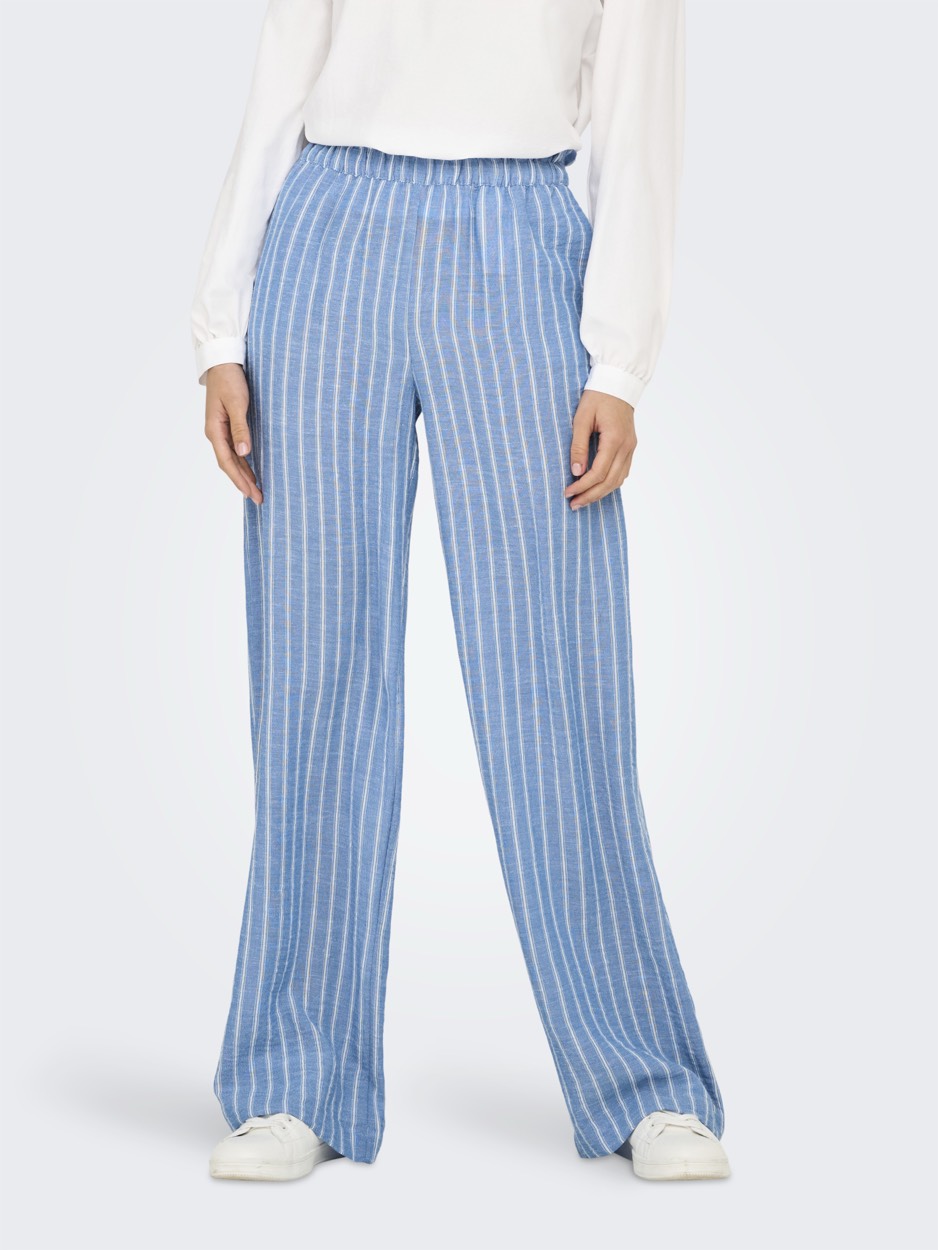 Jdyemilia H/w Wide Pant Wvn Exp - Blauw Dessin