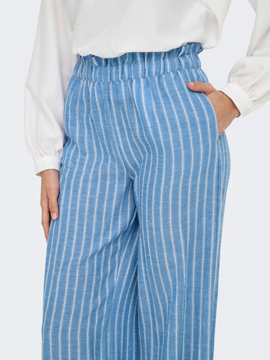 Jdyemilia H/w Wide Pant Wvn Exp - Blauw Dessin