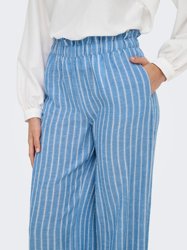 Jdyemilia H/w Wide Pant Wvn Exp - Blauw Dessin
