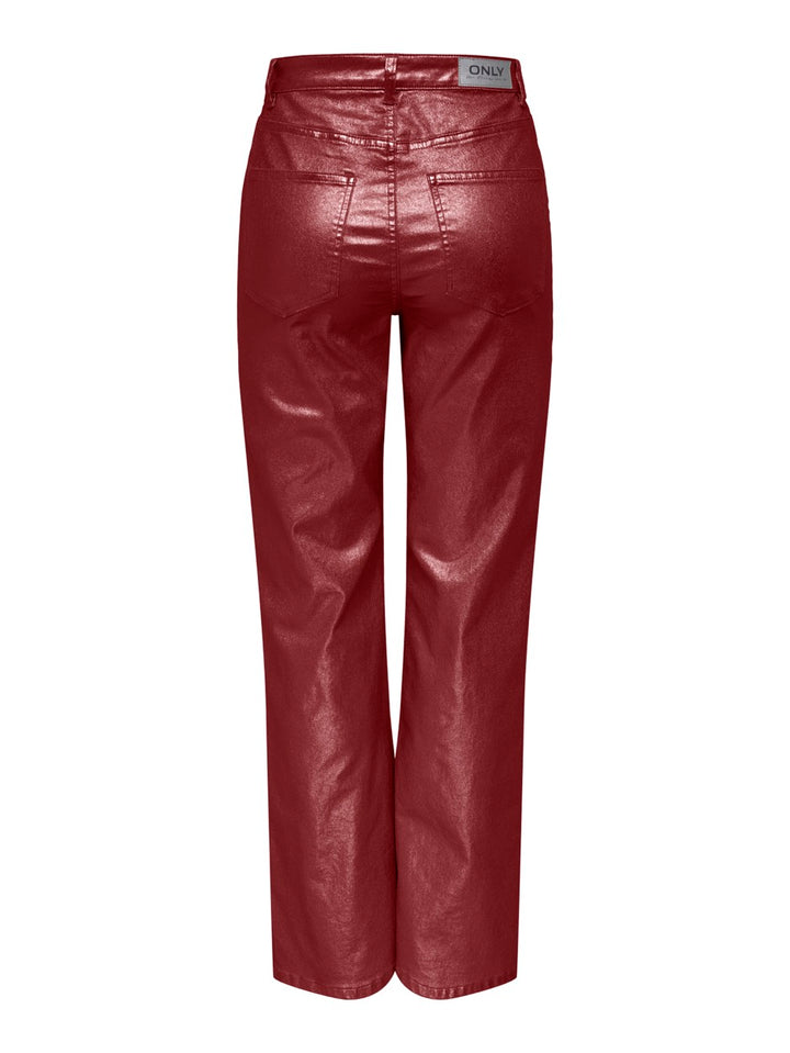 Onljuicy-viv Hw W Metal Coated Pant - Bordeaux