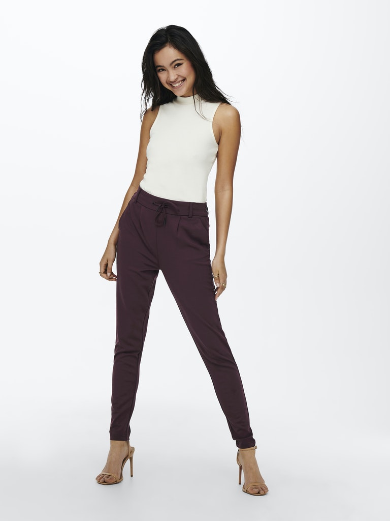 Onlpoptrash Life Easy Col Pant Pnt Noos - Bordeaux
