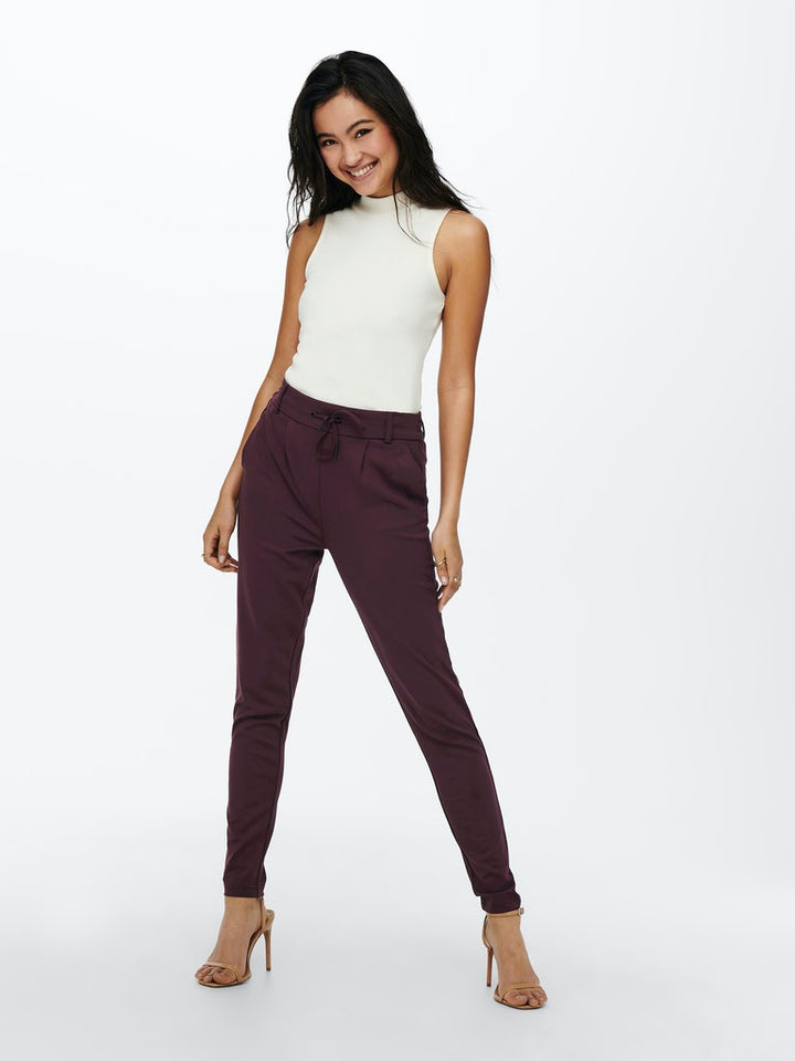 Onlpoptrash Life Easy Col Pant Pnt Noos - Bordeaux