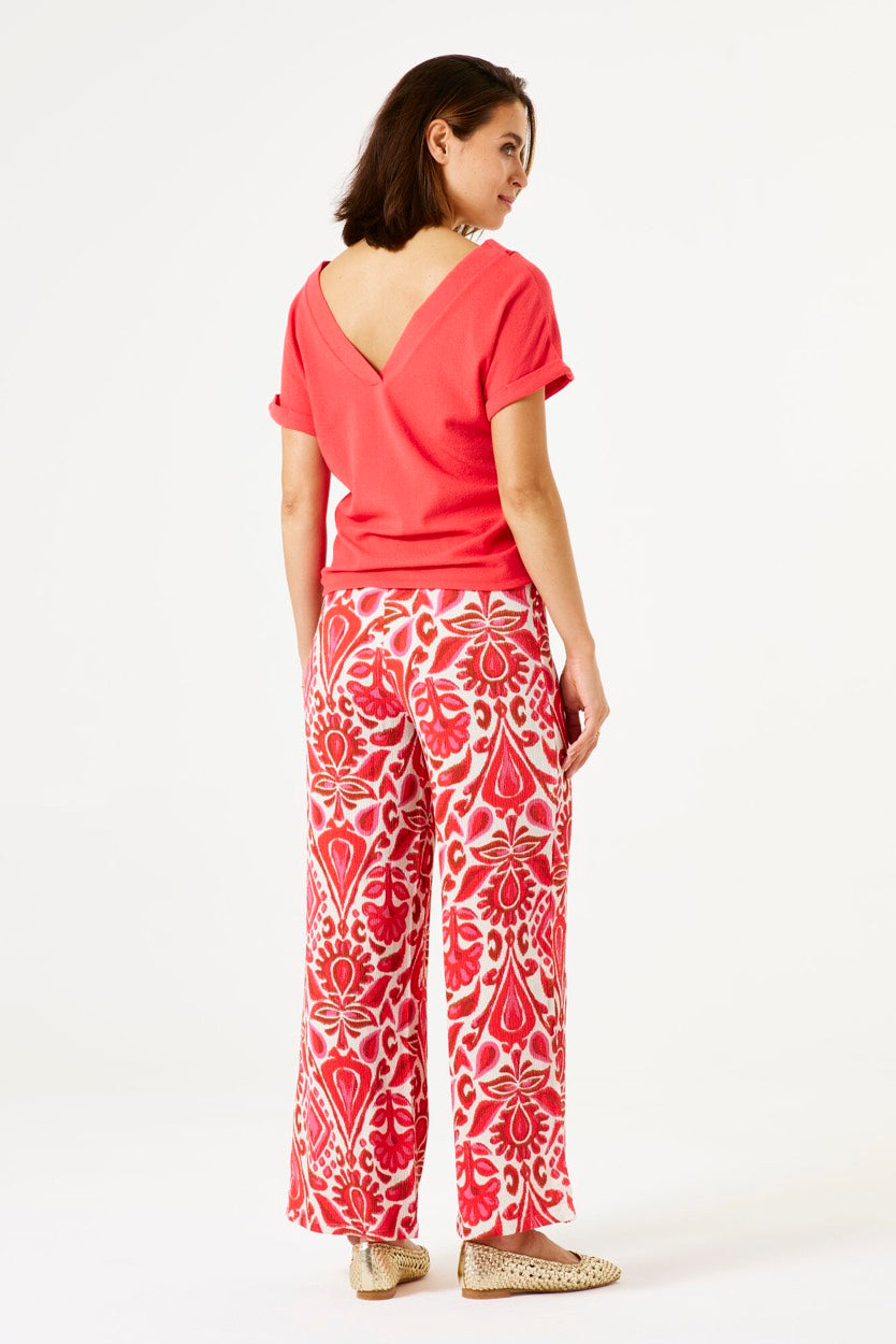 Garcia - Lange broeken - 4109.49.0002 - Rood Dessin