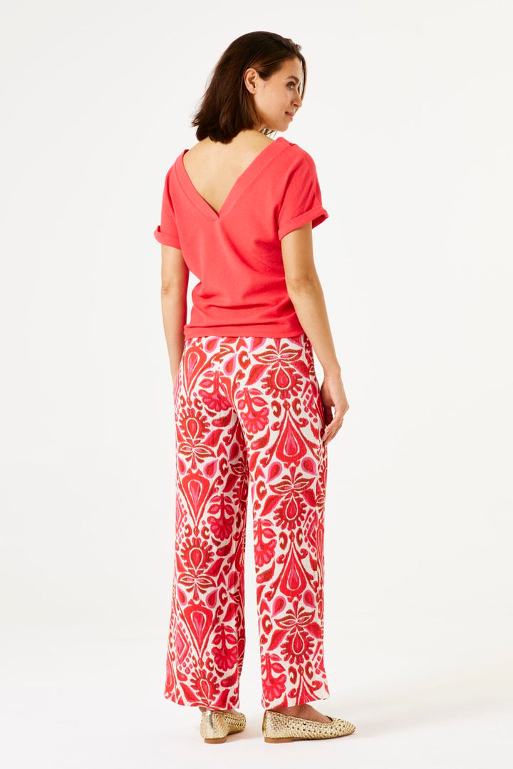 Garcia - Lange broeken - 4109.49.0002 - Rood Dessin