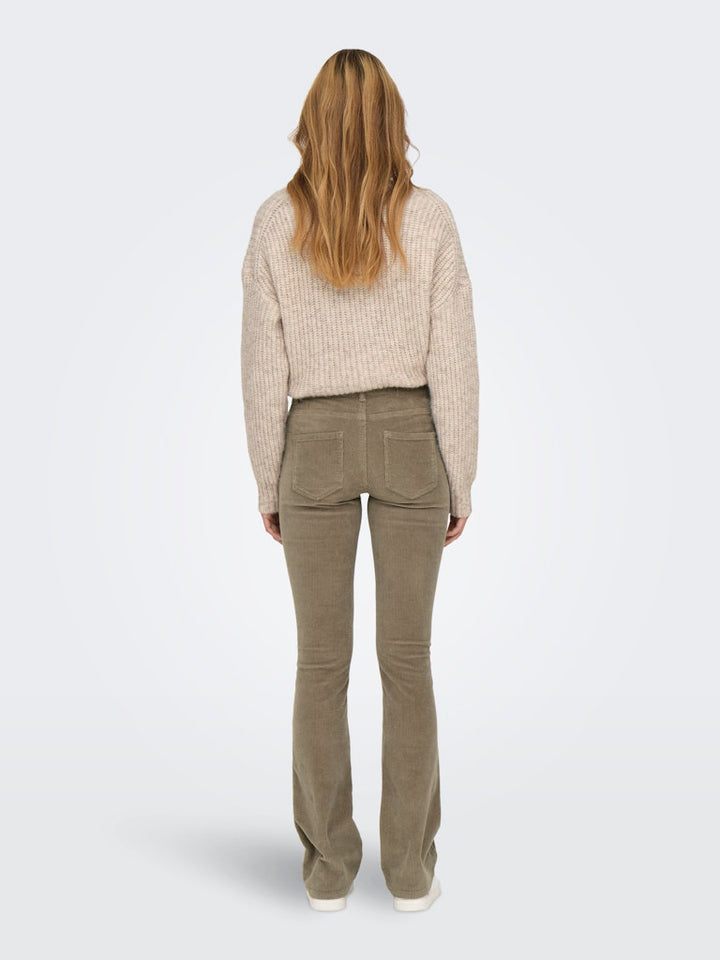 Onlmary-global Mid Cord Flared Pnt Noos - Bruin