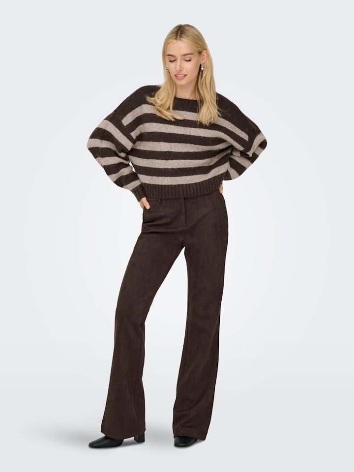 Onlylva Life Faux Suede Flare Pant Tlr - Bruin