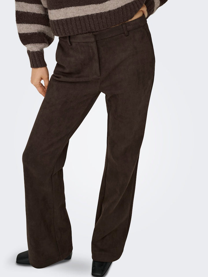 Onlylva Life Faux Suede Flare Pant Tlr - Bruin