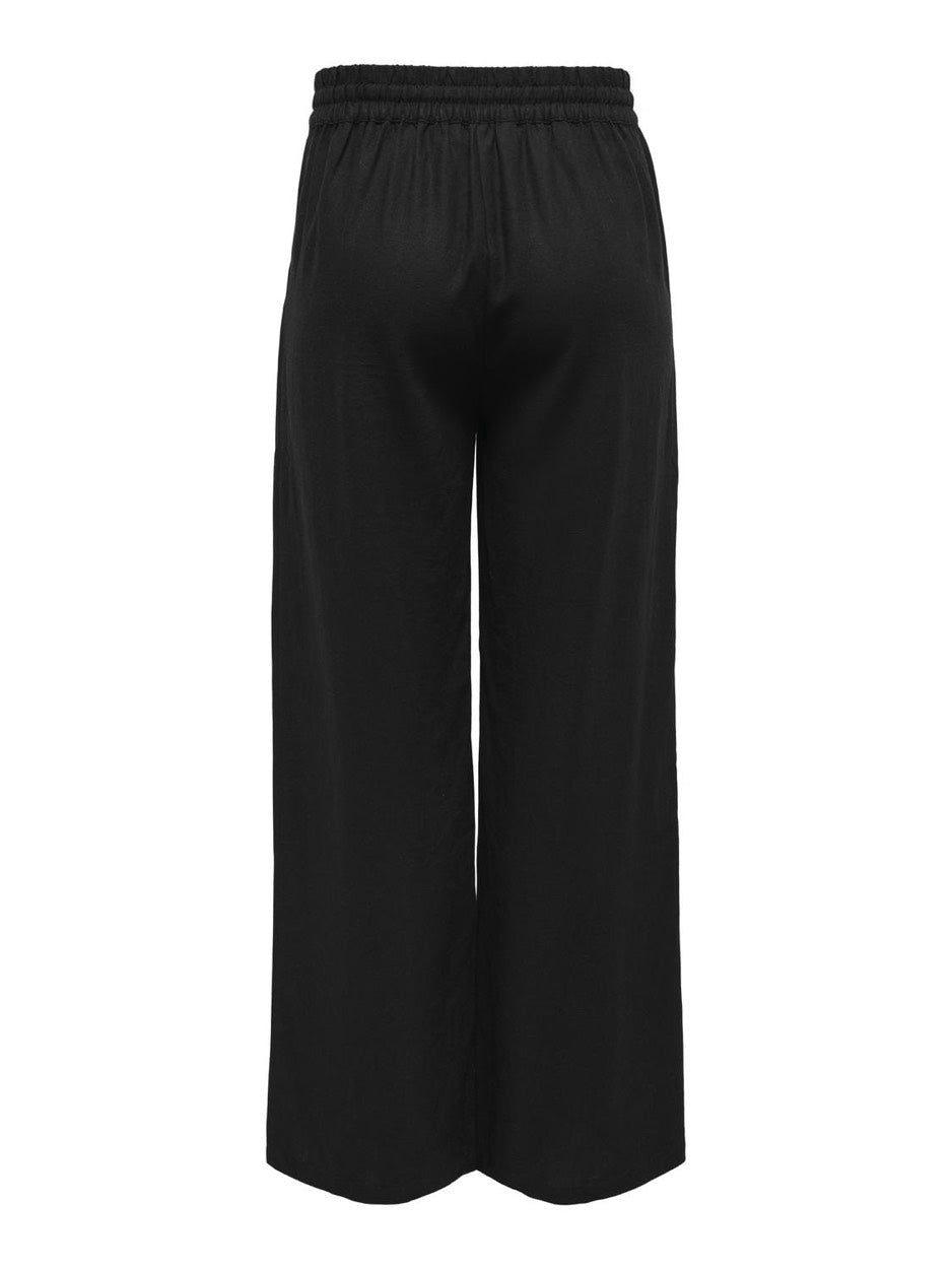 Jdysay Hw Linen Wide Pant Wvn Noos - Zwart