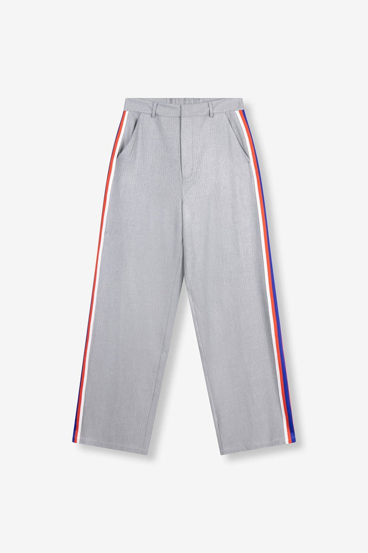 Coateded Herringbone Pants - Grijs Melee