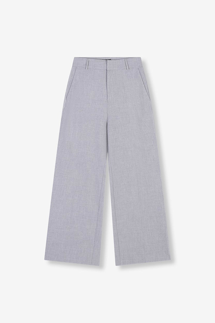 Woven Foile Stripe Pants - Grijs Melee