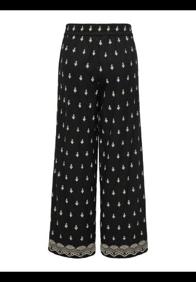 Onlwilla Emb Detail Pant Wvn - Zwart Dessin