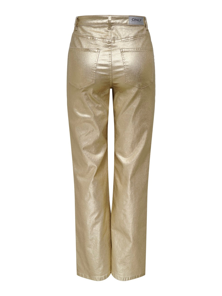 Onljuicy-viv Hw W Metal Coated Pant - Goudkleurig