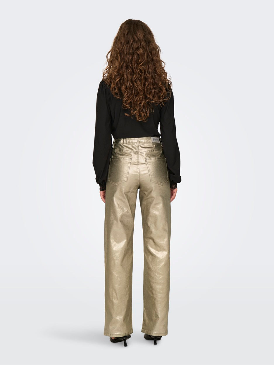 Onljuicy-viv Hw W Metal Coated Pant - Goudkleurig