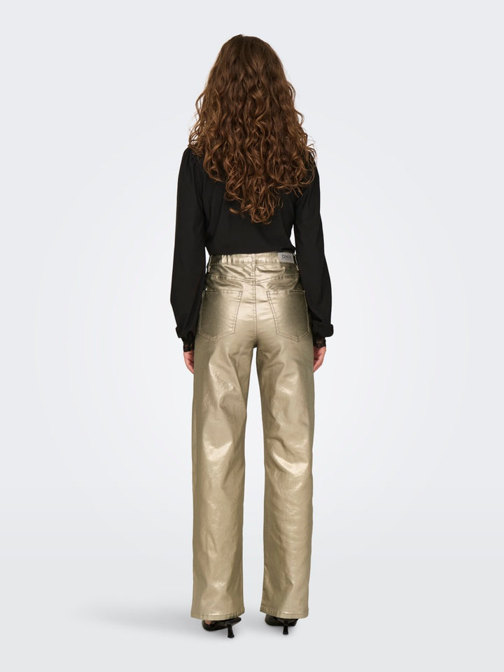 Onljuicy-viv Hw W Metal Coated Pant - Goudkleurig
