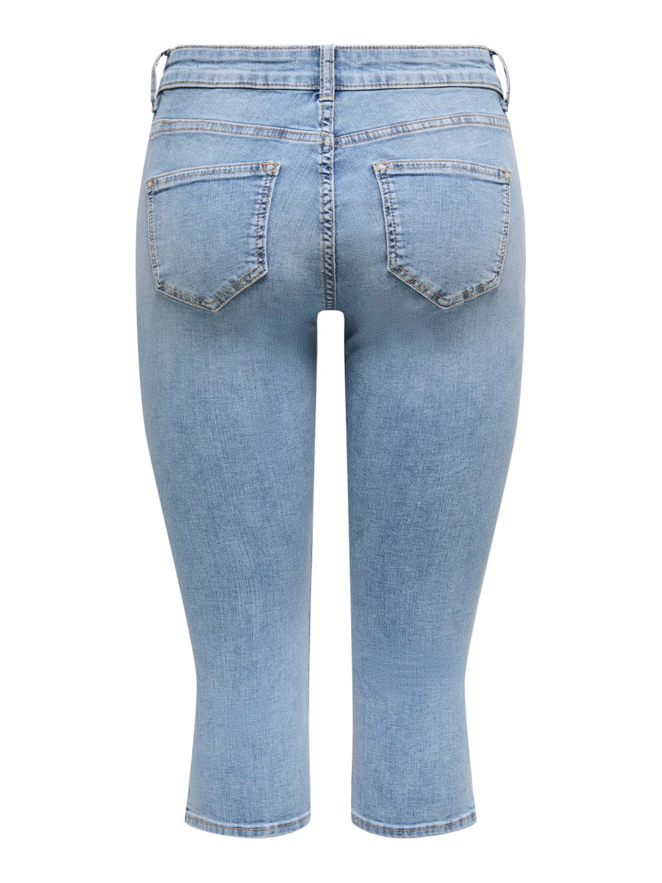 Onlblush Mw Slit Capri Dnm Pim Noos - Blue Denim