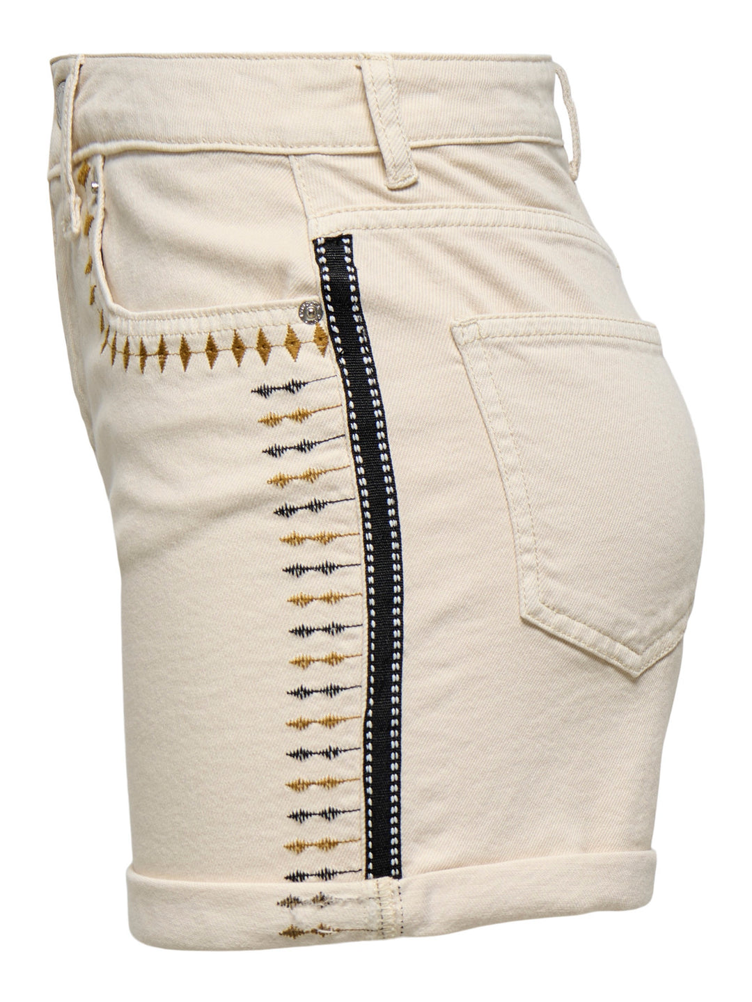 Onljosephine Stret Emb Shorts Azg Dnm Cs - Ecru