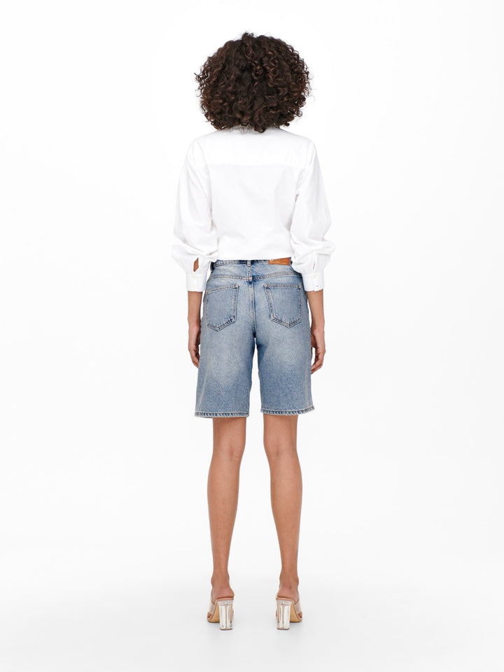 Onlsonny Hw Wide Dnm Shorts Noos - Blue Denim