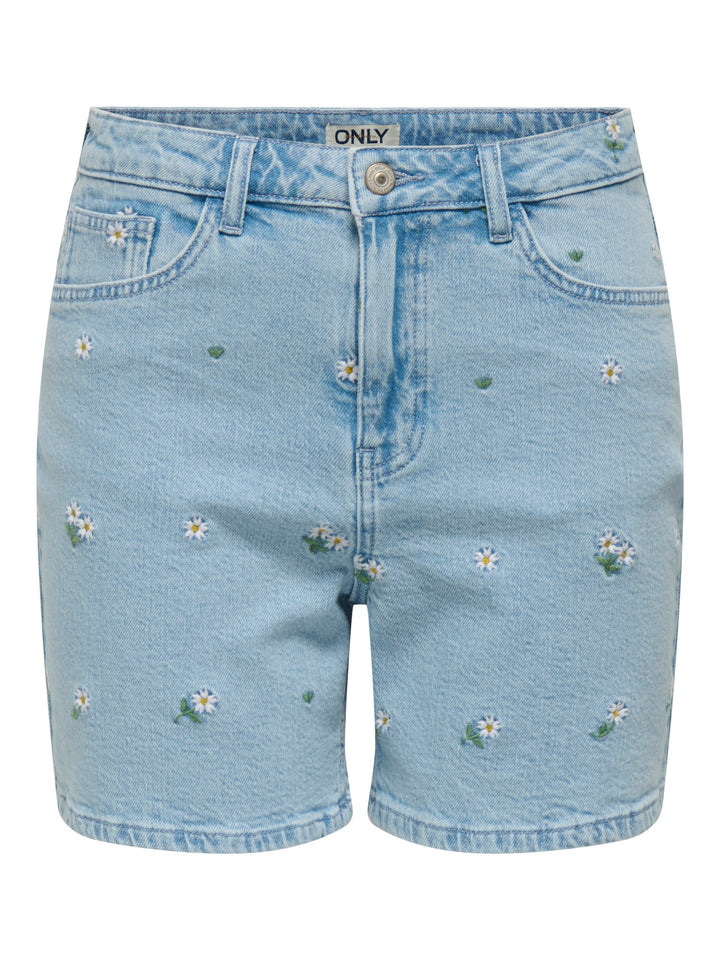 Onljosephine Stretch Shorts Emb Dnm Azg - Blue Denim