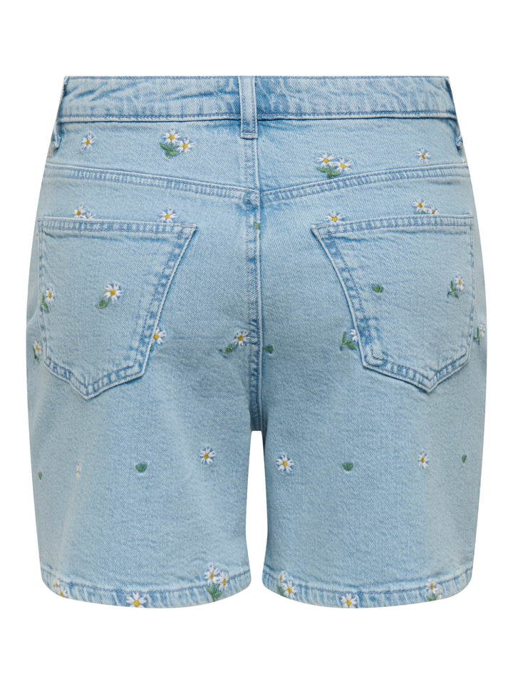 Onljosephine Stretch Shorts Emb Dnm Azg - Blue Denim