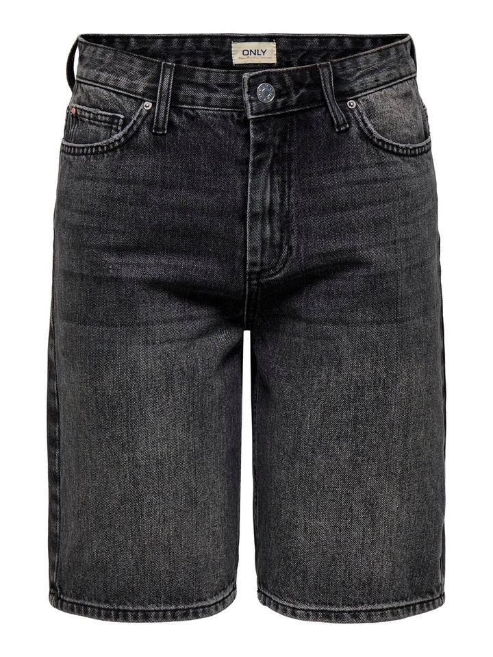 Onlsonny Hw Wide Dnm Shorts Noos - Black Denim