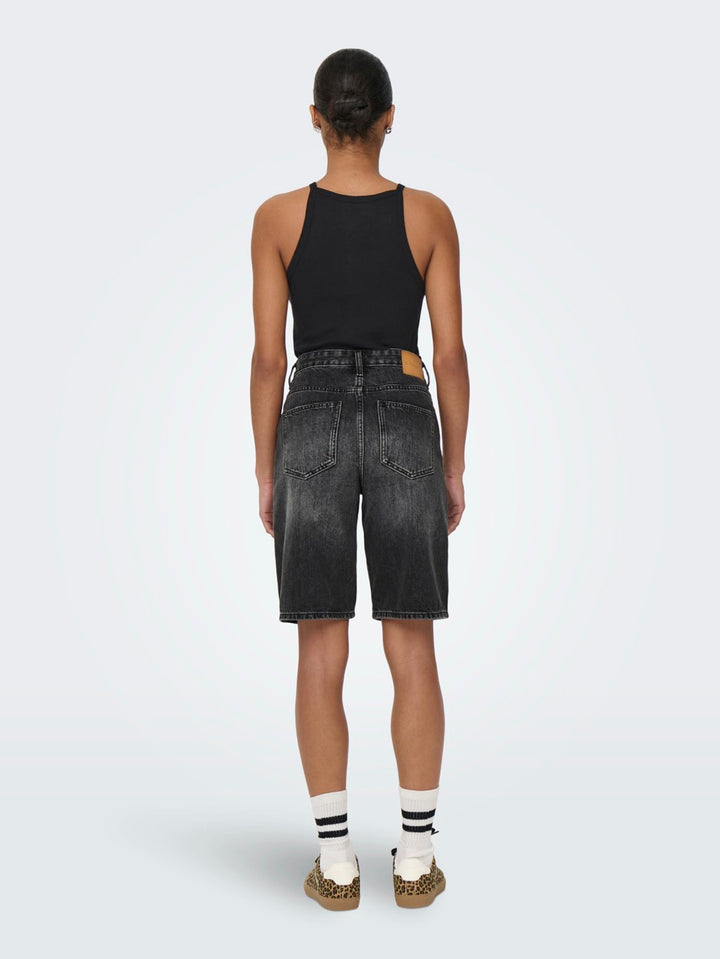 Onlsonny Hw Wide Dnm Shorts Noos - Black Denim