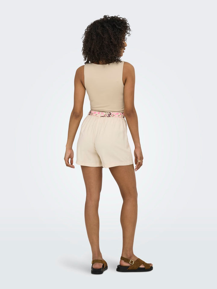 Jdytomika Belt Shorts Wvn Pnt - Beige