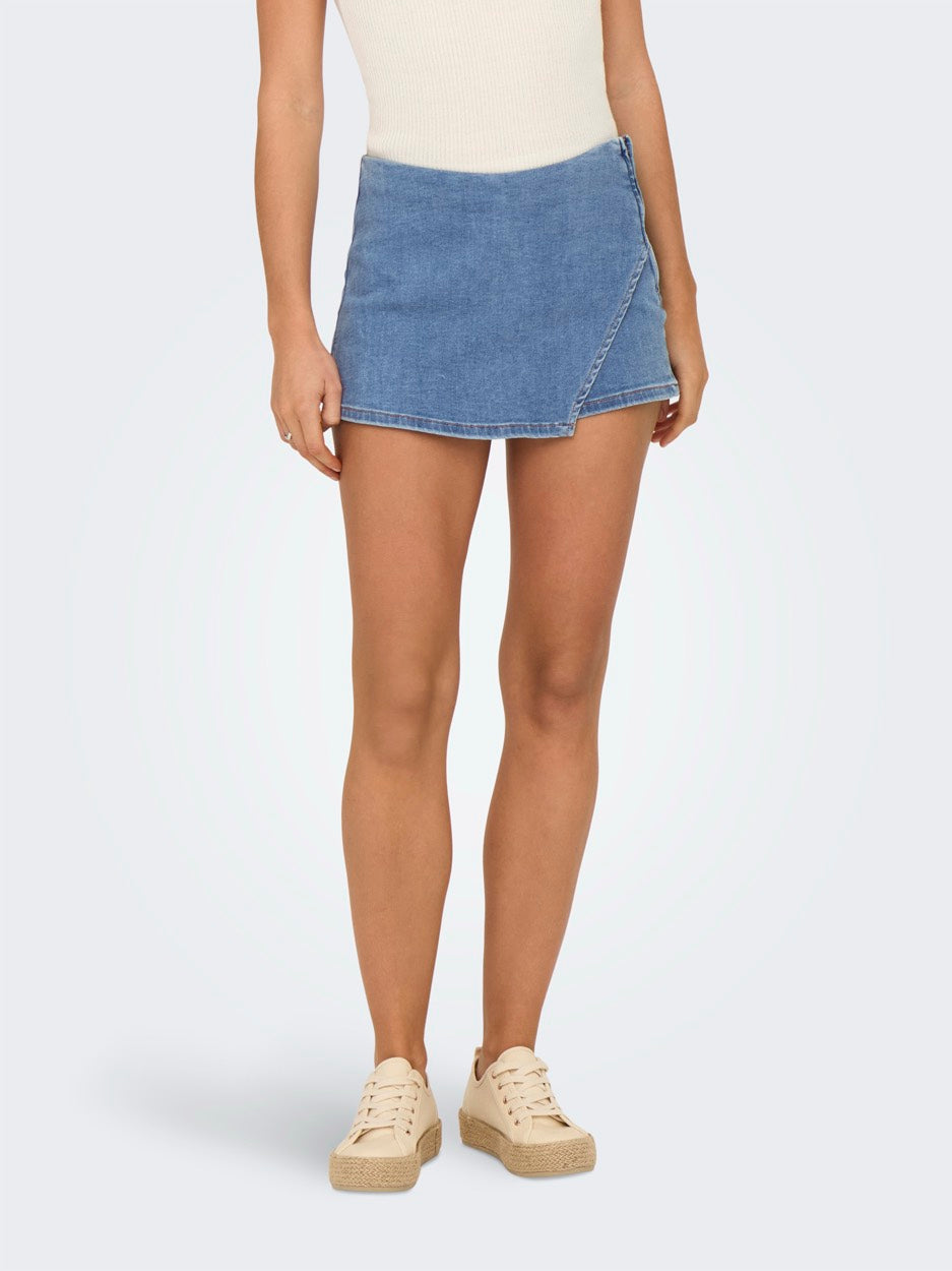 Onlmist-yasmine Mw Wrap Skort Dnm - Blue Denim