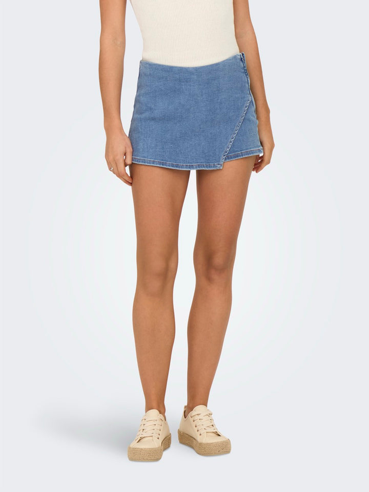 Onlmist-yasmine Mw Wrap Skort Dnm - Blue Denim