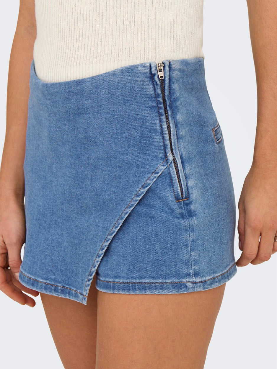 Onlmist-yasmine Mw Wrap Skort Dnm - Blue Denim