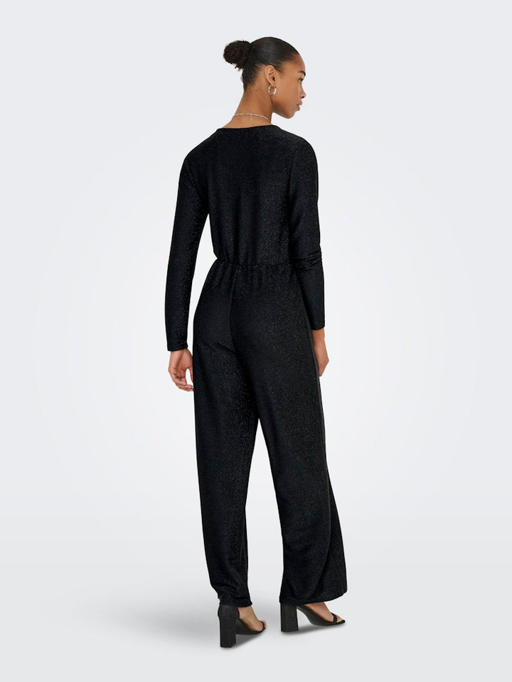 Onlrich L/s Glitter Jumpsuit Jrs - Zwart