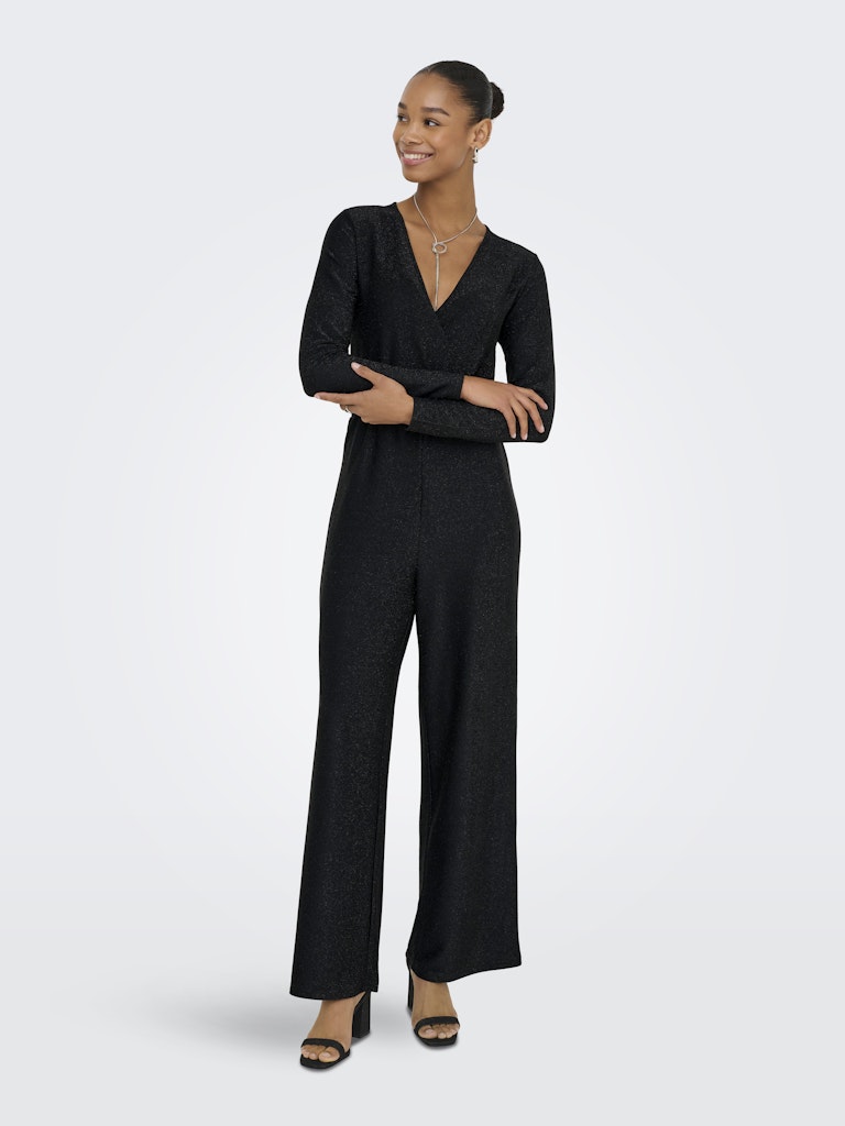 Onlrich L/s Glitter Jumpsuit Jrs - Zwart